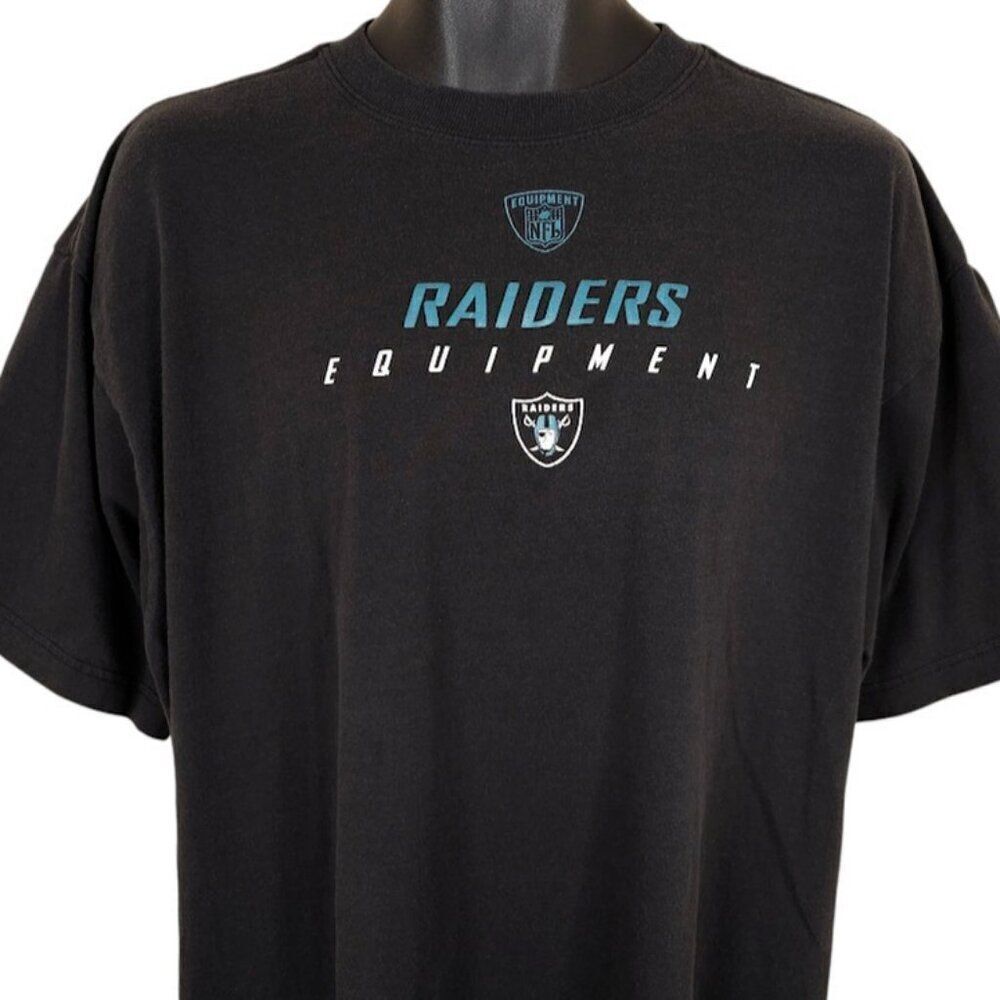 Las Vegas Raiders T Shirt Mens Size XL Black Reebok NFL Football OVERSIZED